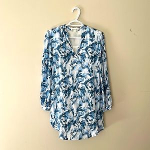 CLOTH & STONE LEAF-PRINT SHIFT DRESS